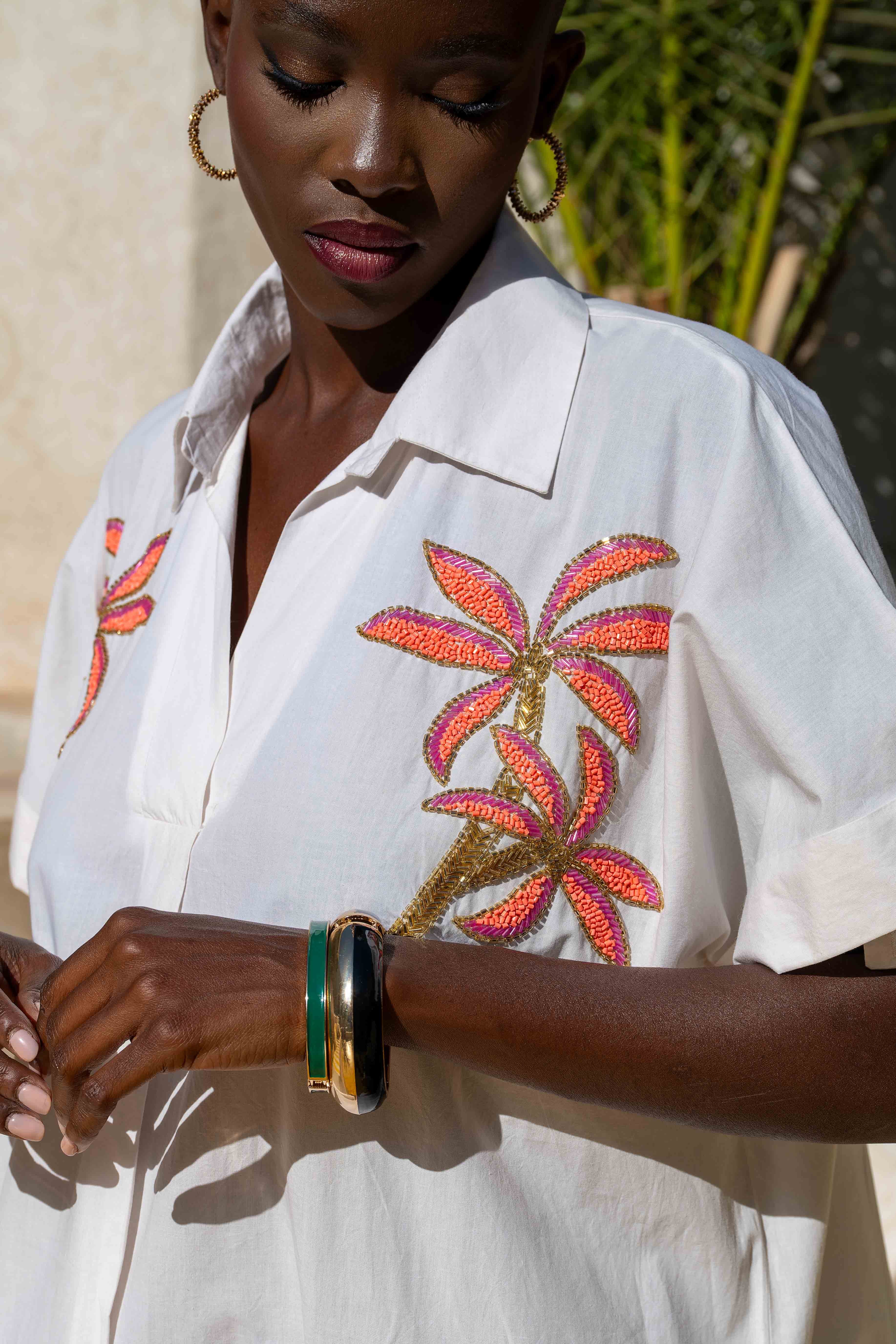 Jurk Tropical Off White